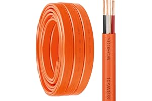 YDDECW 10/3 NM-B Wire with Ground - 10FT 10 Gauge Non-Metallic Sheathed Cable Pure Copper 10 AWG 3 Conductor Residential Indoor Wire for Outlets, Switches and Other Loads etc.