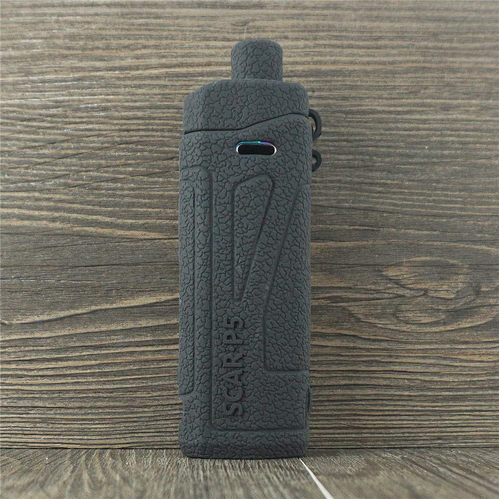 ORIN Smok Scar-P5 Case, Texture Silicone Case for Smok Scar P5 AntiSlip Cover Shield Sleeve Wrap Decal Skin(Black)