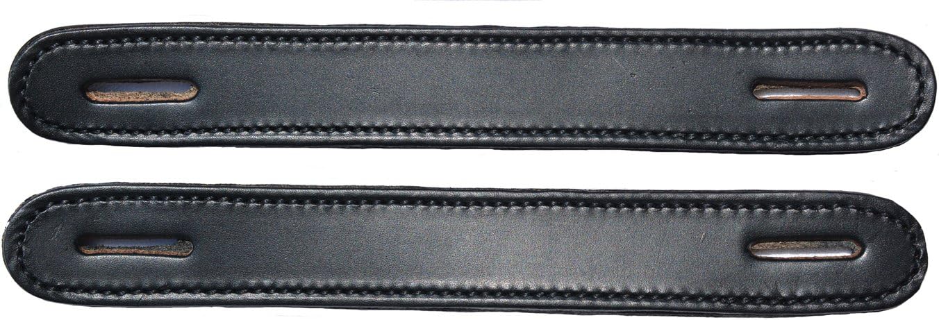 Congress Leather Pair of Black Leather Slotted Steamer Trunk Handles 100BLK