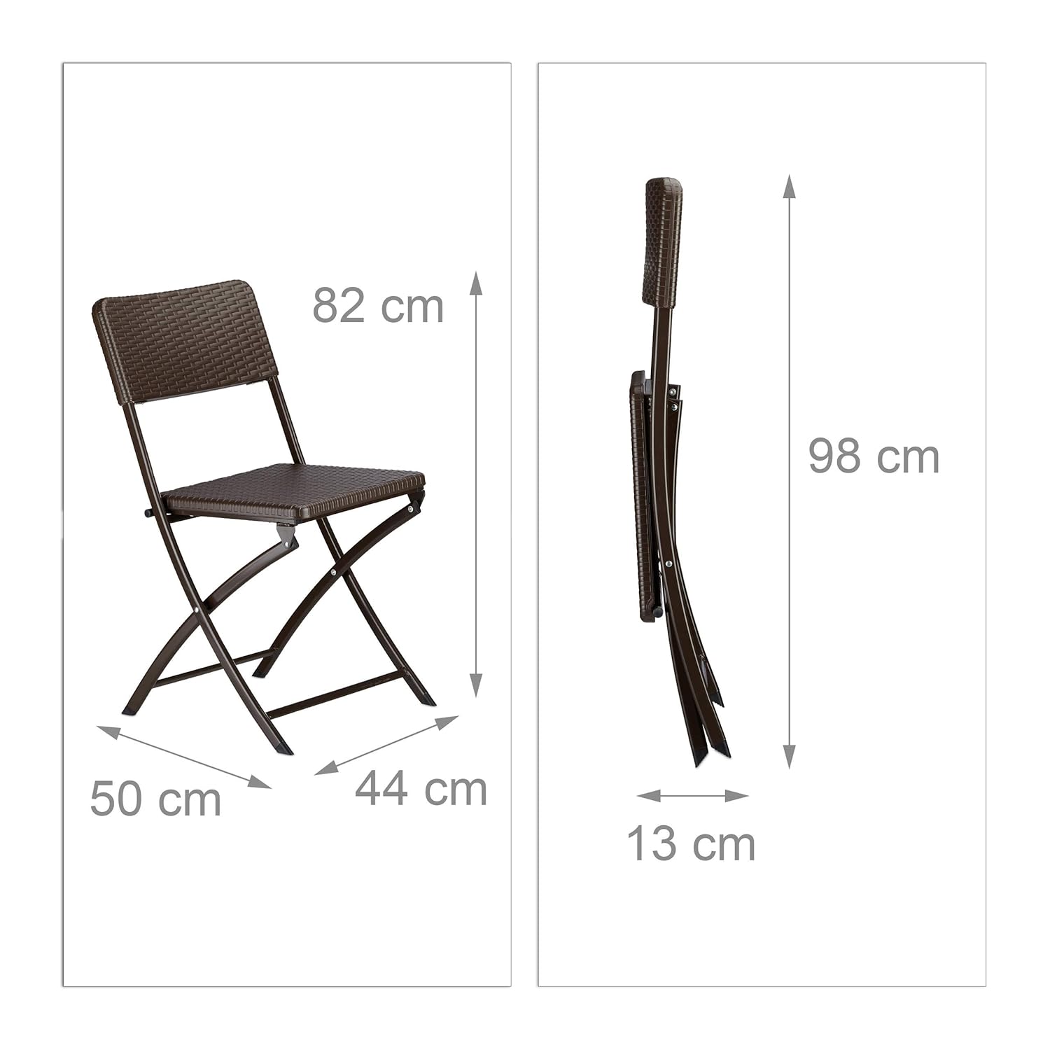 Relaxdays 2 Sillas Plegables De Jardin Bastian Marr oacute n 82 X 44 X