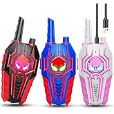 Rechargeable Walkie Talkies for Kids: 3 Pack Kids Walkie Talkies Toys for 3 4 5 6 7 8 9 10 Year Old Girls Boys Family Camping Outdoor Toys 2 Way Radio Boy Girl Stocking Stuffers Gift
