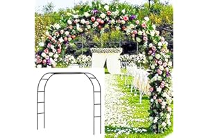 DTNATURE Metal Garden Arbor Wedding Arch 76.8 Inch H x 90.5 Inch W \94.5 Inch H x 55 Inch W Assemble Freely 2 Sizes for Various Climbing Plant Roses Vines Bridal Party Decoration Pergola Arbor (Black)