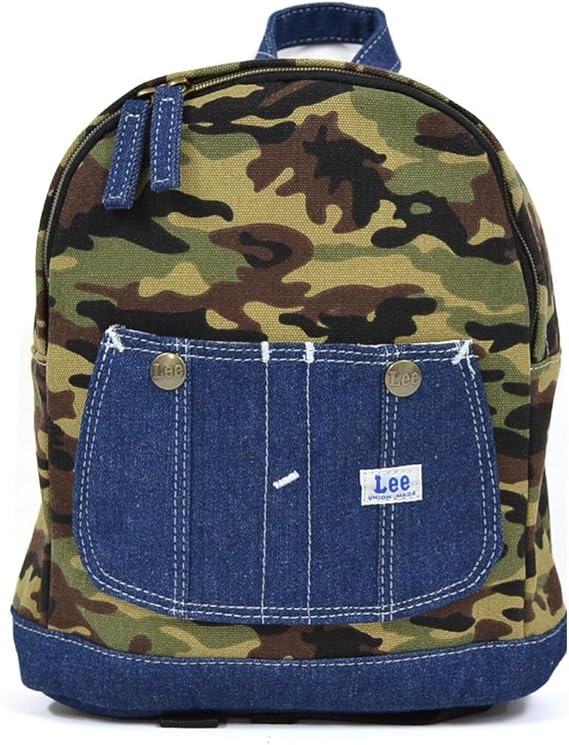 Amazon Co Jp リー Lee キッズリュック オーバーオール ポケット リュックサック デニム ヒッコリー カモ 子供 キッズ バックパック リュック キッズ 通園 通学 Camo シューズ バッグ