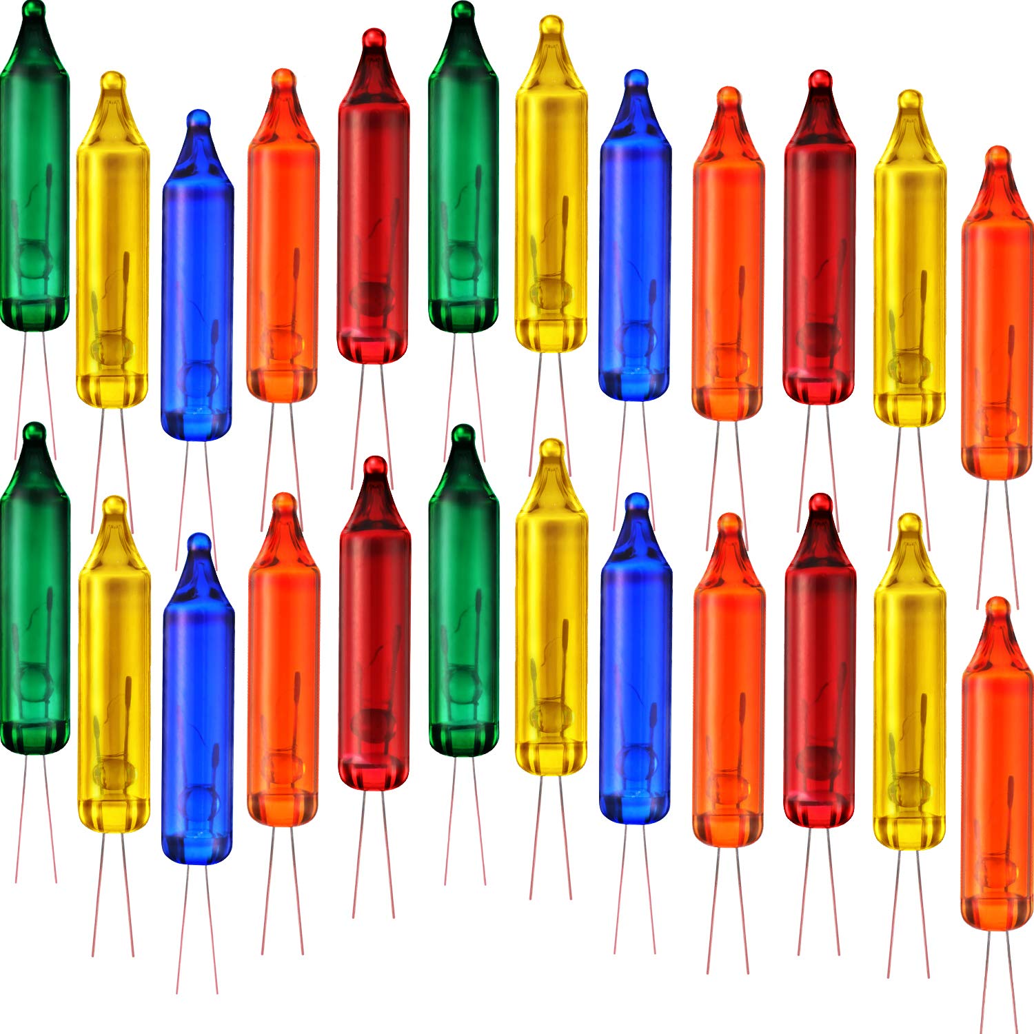 Photo 1 of 100 Count 2.5V Christmas 50/100/150/200 Count Mini Incandescent Wire String Lights Replacement Bulbs Indoor Outdoor Christmas Lights Decorations for Home Xmas Tree (Red, Yellow, Blue, Green, Orange)