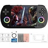 Anbernic RG40XX H Retro Handheld Game Consoles RG40XXH Retro Gaming Console 64 TF Card Preloaded Games 5000+ Portable Gaming Console Linux System 4.0'' IPS Screen WiFi Bluetooth HD and TV Output Black