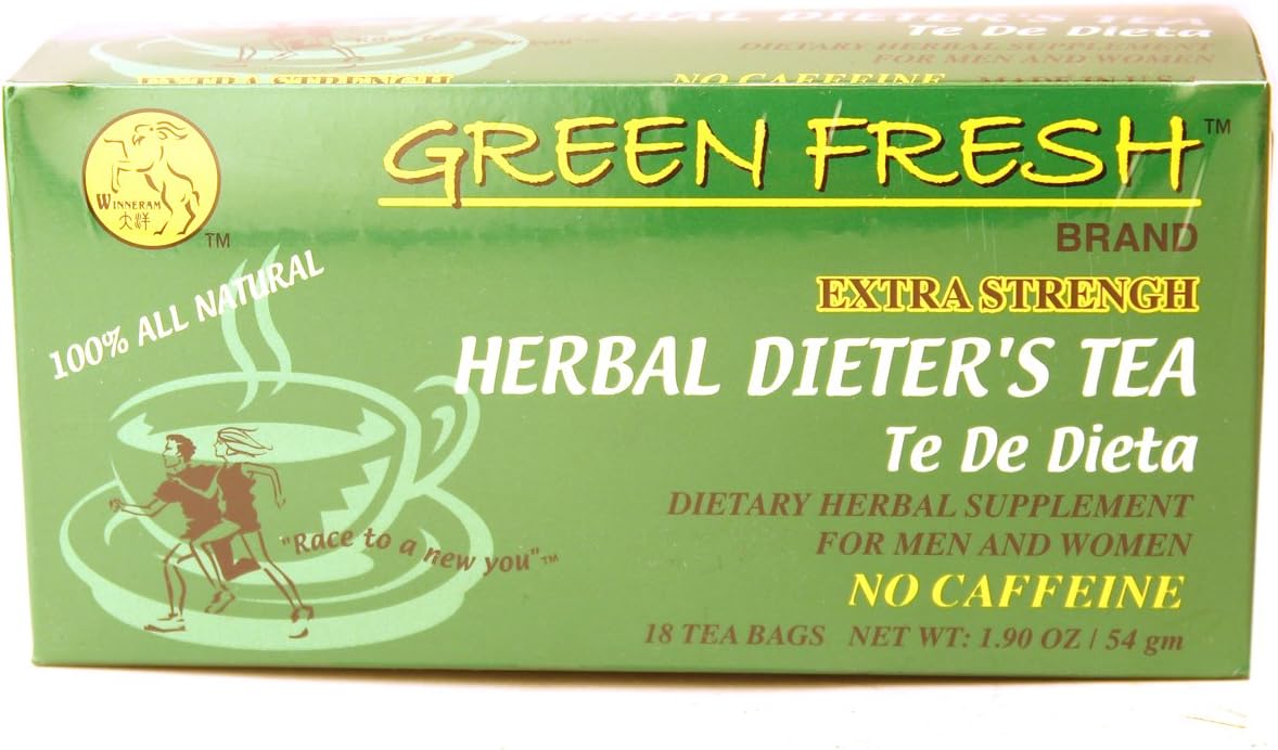 Green Fresh Herbal Dieters Tea (Extra Strength /18ct) 1.90oz (Pack of 6) Health