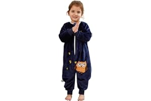 MICHLEY Flannel Baby Sleeping Bag Unisex Pajamas, Long Sleeve Zipper Wearable Sleeping Sack for Autumn Winter Boys Girls