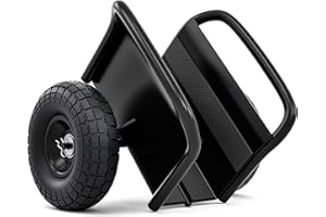 POUSEAYAR Heavy Duty Panel Dolly Slab Dolly with Handle & 2 10" Solid Rubber Tires Wheels 1000LBS Load Capacity for Drywall Sheet Heavy Appliance & Material Handling All Terrain Moving Cart Panel Dolly - Black