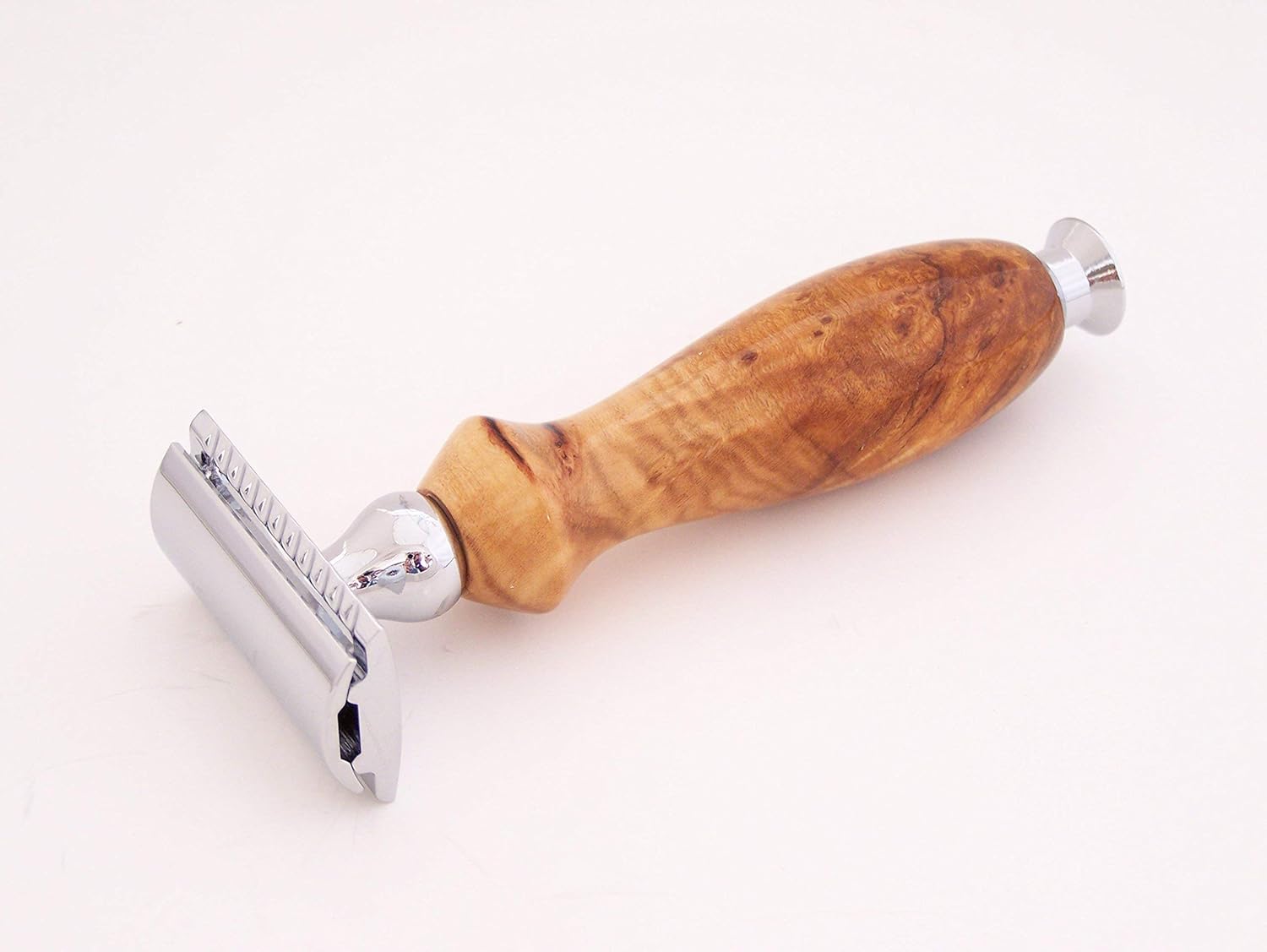 Cherry Burl Wood DE (Double Edge) Safety Razor Shaving