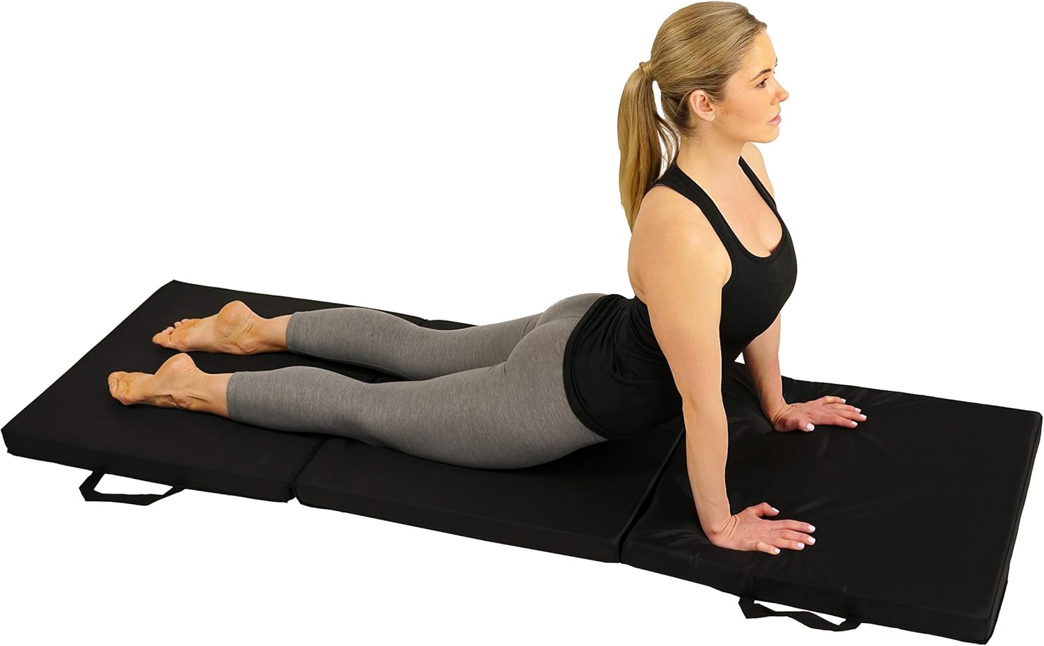 Sunny Health & Fitness Folding Gymnastics Mat - Extra Thick with Carry Handles - for Exercise, Yoga, Fitness, Aerobics, Martial Arts, Gym Mat, Cardio, Tumbling (6 FT x 2 FT) : Gymnastics Mat : Sports & Outdoors