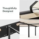 Zinus Maya Double Bed Frame with Headboard 4ft6 Upholstered Grey 11.8" view 5
