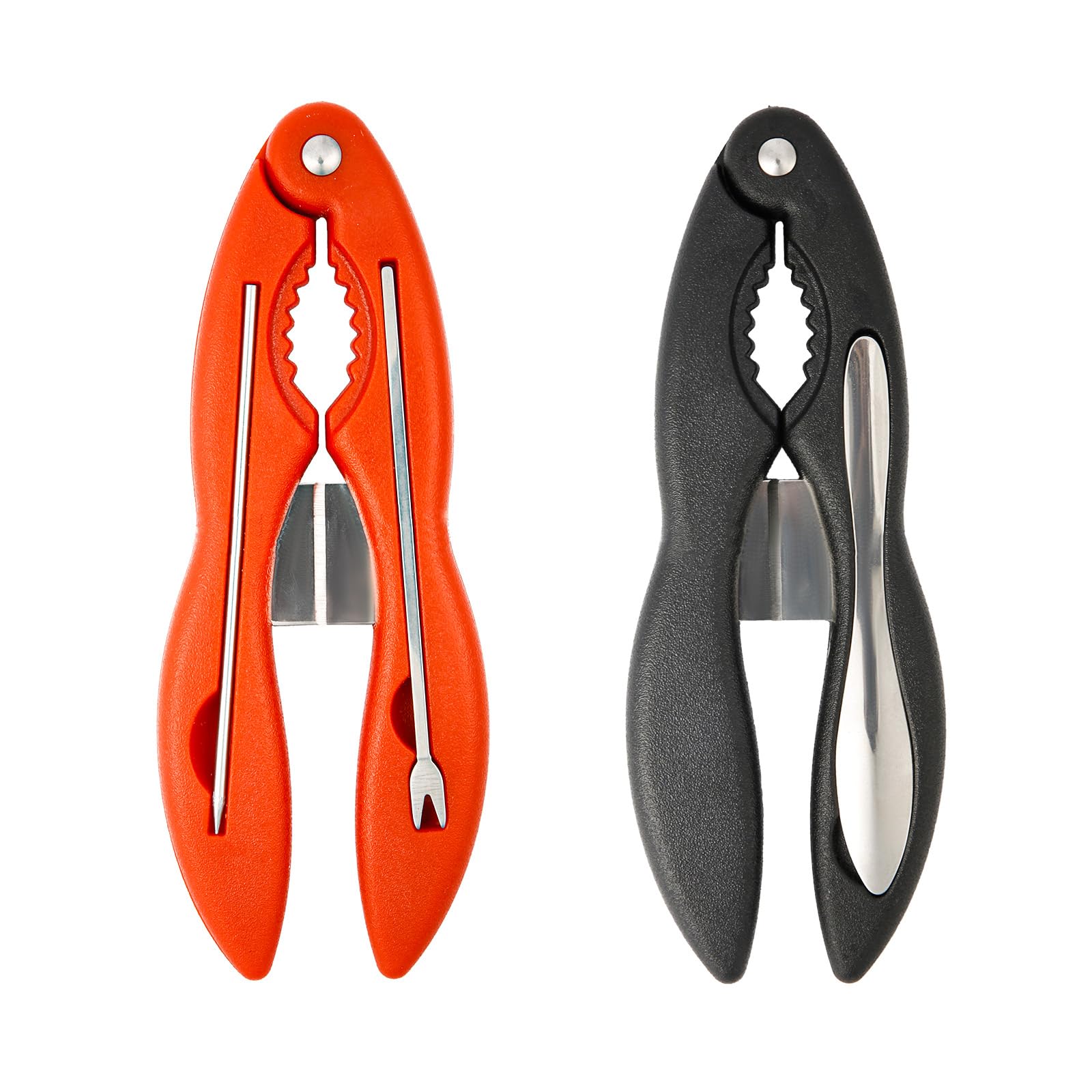 Crab Crackers and Tools, 8-Piece Multifunctional Crab Leg Crackers Crab Utensils Efficient Lobster Crackers and Picks Seafood Tools Set, Includes 2 Crab Crackers, 2 Crab Spoon, 2 Crab Leg Forks/Picks