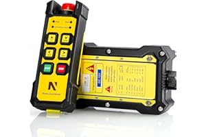NEWTRY Wireless Crane Remote, 12V 4 Button Industrial Crane Controller Hoist Truck Remote 984FT Electric Lift Switch with Indicator System