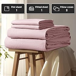 Shilucheng 100% French Linen Sheets - Queen Size