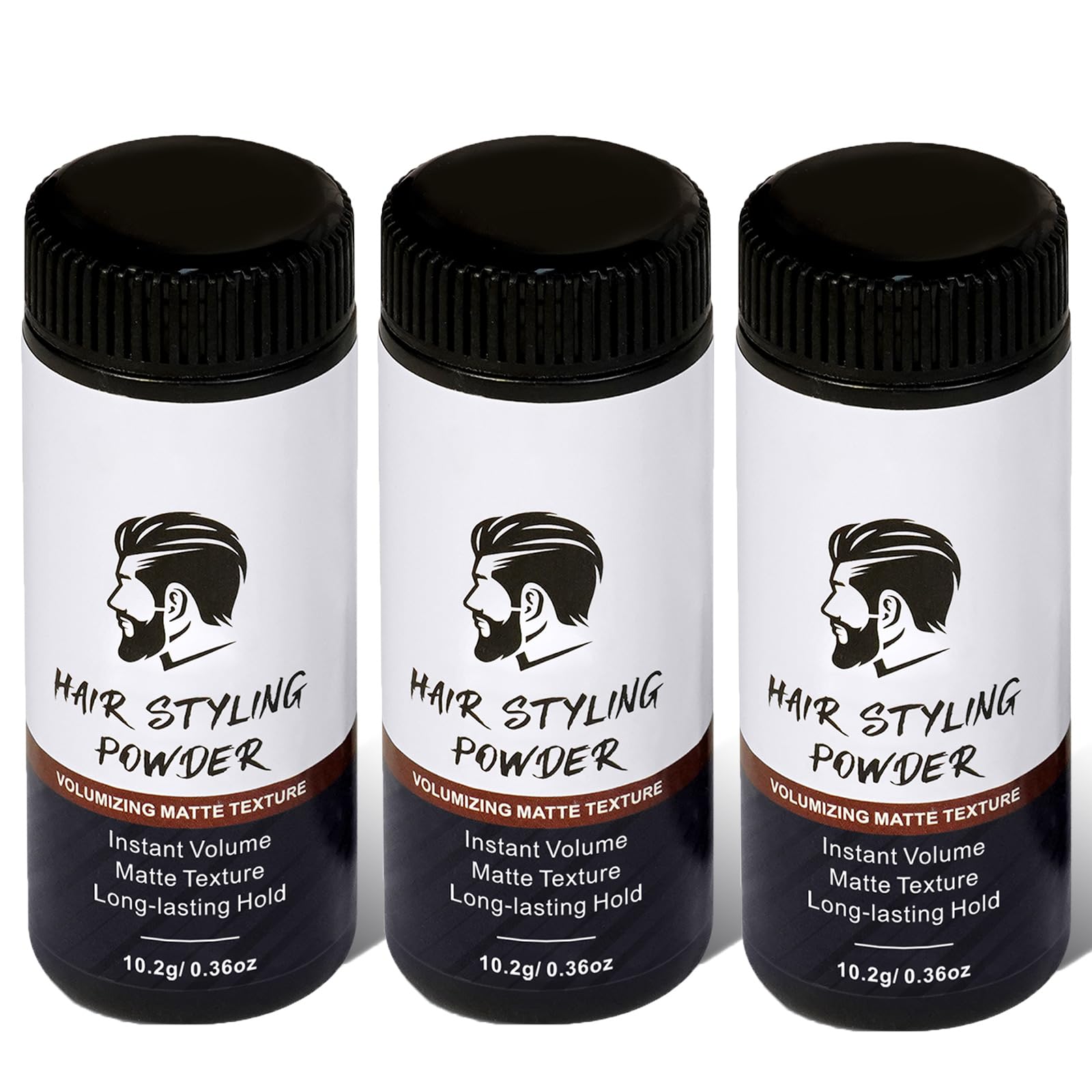 Hair Styling Powder for Men, 3 PCS Hair Texture Powder for Men, Natural Look Mens Styling Powder - Matte Texture Long-lasting Hold and Easy to Apply with No Oil or Greasy Residue, 10g