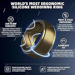 Egnaro Men's Silicone Rings 10mm Wide 2.5mm