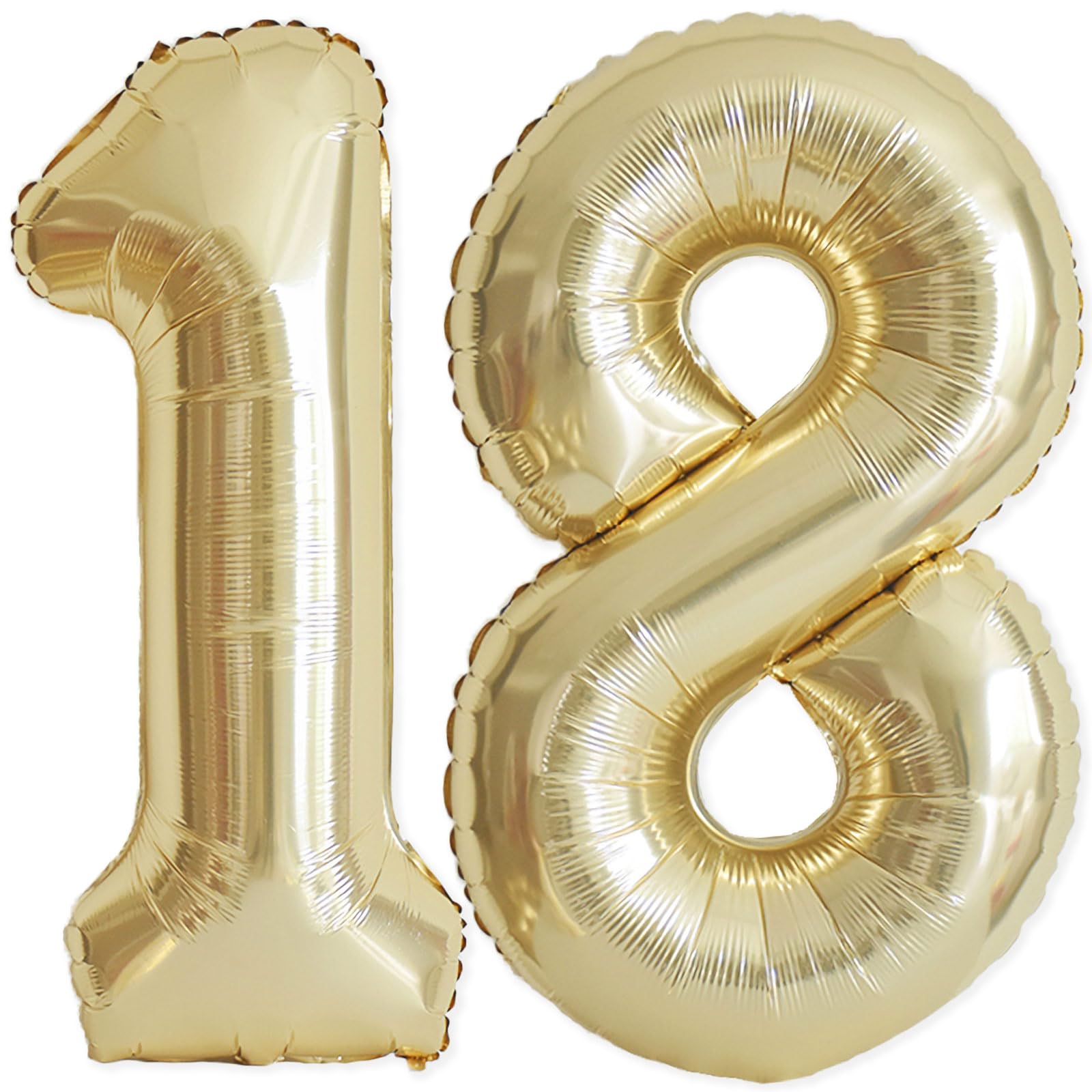 Photo 1 of 18 Balloon Number, 40 Inch Champagne Gold Foil Balloons Giant Jumbo Helium Number 18 Balloons for Boys Girls 18th Birthday Decorations Anniversary Events Adults Party Decorations (Light Gold)