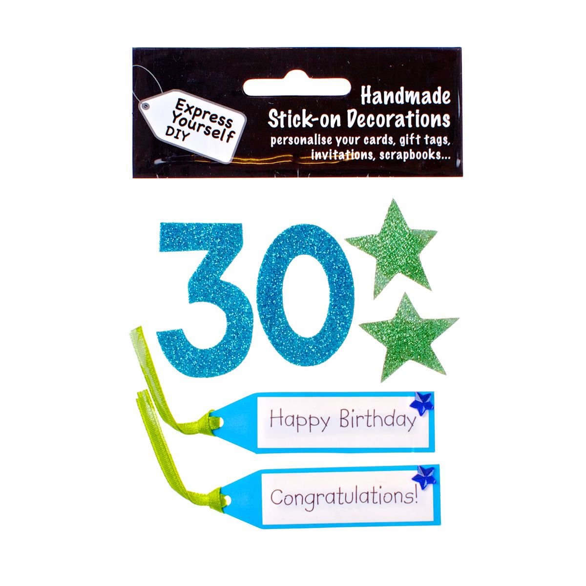 Express Yourself DIY, self Adhesive, Blue 30, Topper - Ideal for Card Making, Scrapbooking, Papercrafts, Childrens Crafts etc