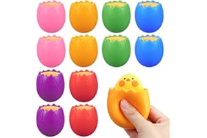 Easter Eggs Squishy Chicks, BILLMOSS 12PCS Easter Basket Stuffers Squeeze Toys for Easter Eggs Hunt, Cute Rubber Decorations Party Favors for Boys, Girls