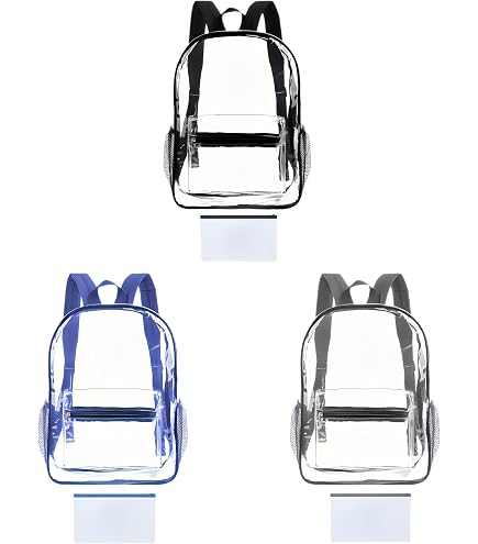 Aliceset Clear Backpack Bulk Waterproof Transparent Colorful Bookbag Donation Supply Kits for Women Men(9 Inch,50 Pcs)