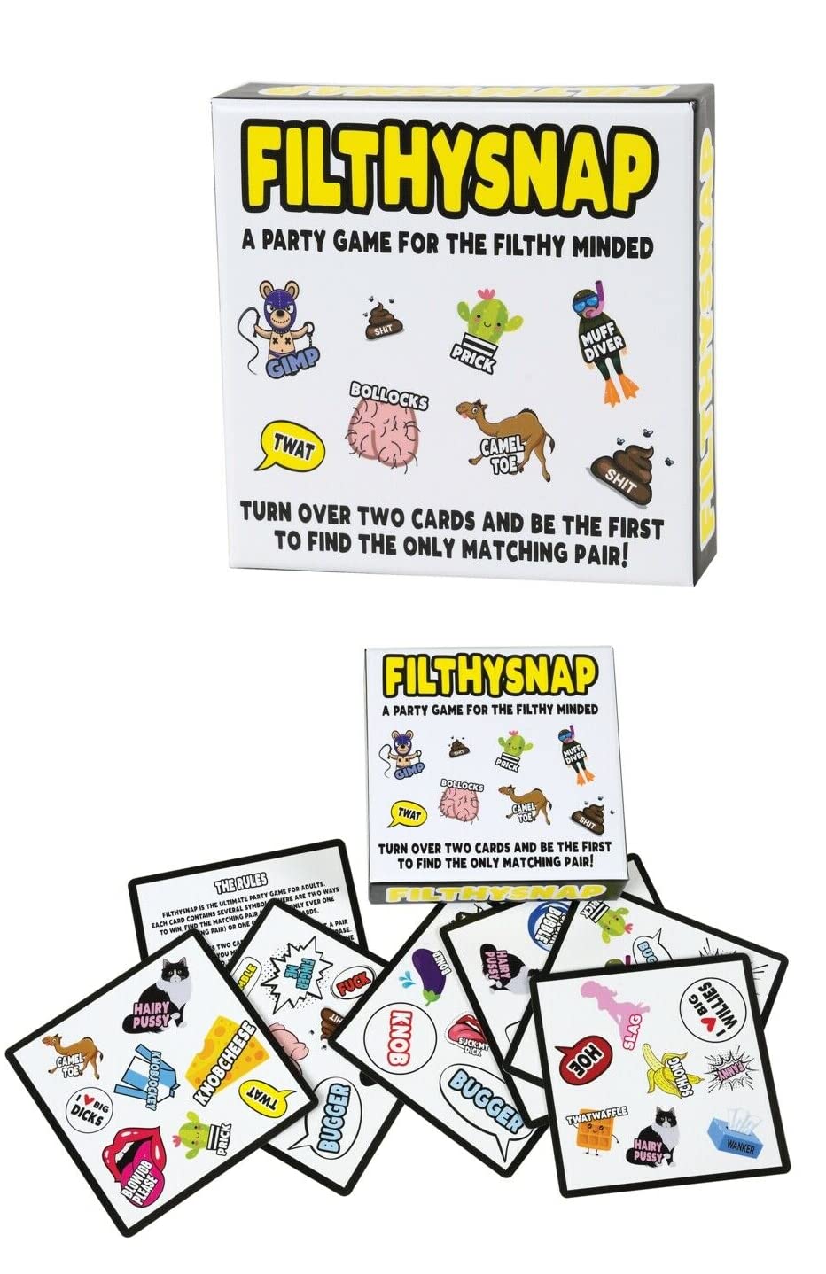 Red Rainbow Funny Rude Filthy Snap Novelty Game Gift Present Cheeky Swear Words Humour Best Party Cards Game