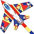 Mint's Colorful Life Airplane Kite for Kids & Adults, Easy to Fly Plane Kite for Boys & Girls, Best Beach Kite for Beginners with 300ft Kite String and Long Tail
