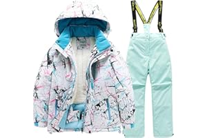 AIMISYOU Kids Ski Jacket & Pants Set Winter Snowboarding Rain Coats Girls Boys Snow Suits