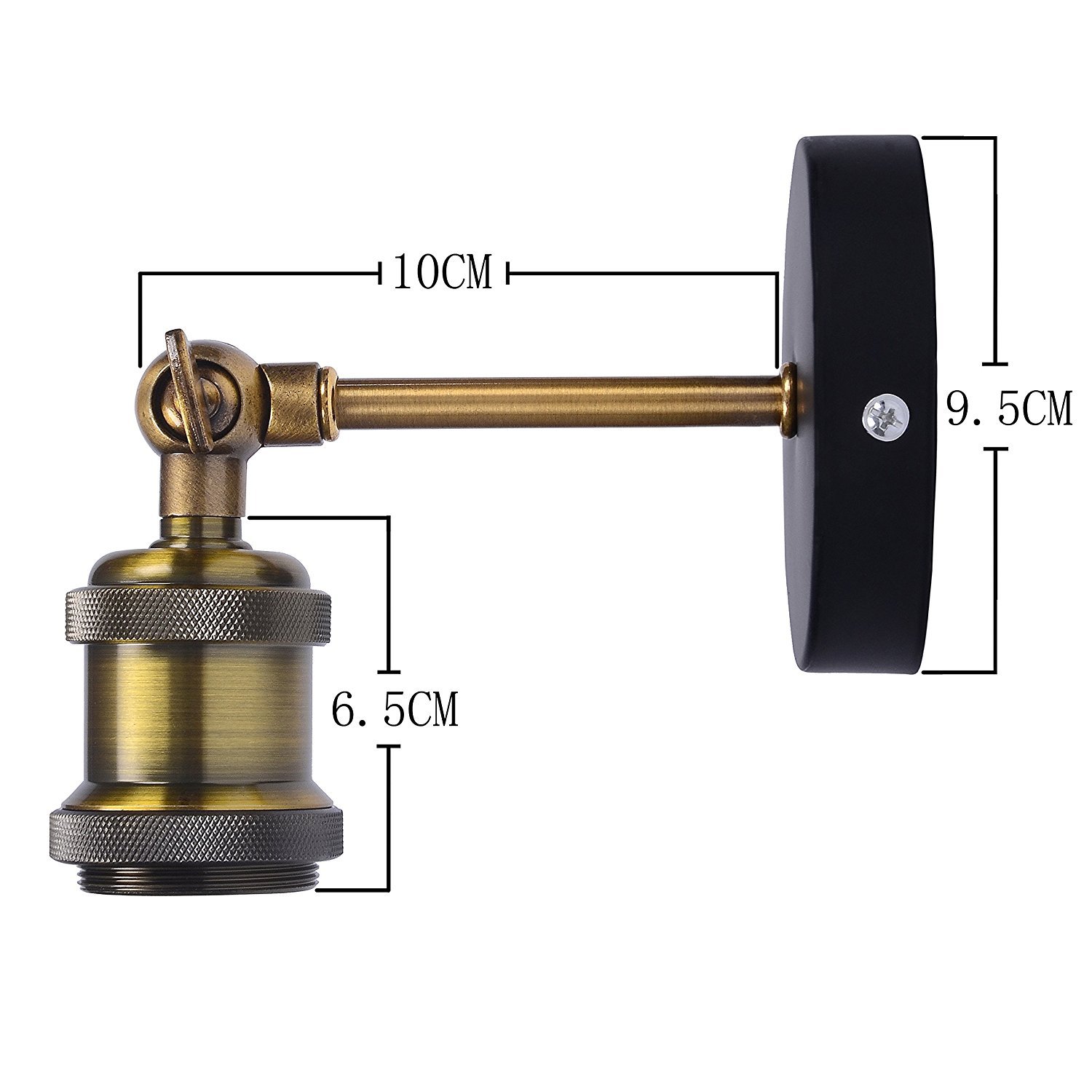 PIANUO Rétro Lampe Murale Style Insustreil Réglable Antique Luminaire Finition en Laiton Eclairage Vintage Edison Douille E27 pr Décor DIY Bar Restaurant Café