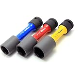 Ko-ken 14201M 1/2 Sq. Dr. Wheel Nut Socket Set 17-21mm Thin Wall 3 Pcs | 1/2 Sq. Dr. 3 piece wheel nut socket set, 17-21mm sizes, 6 point thin wall design, color coded by size.