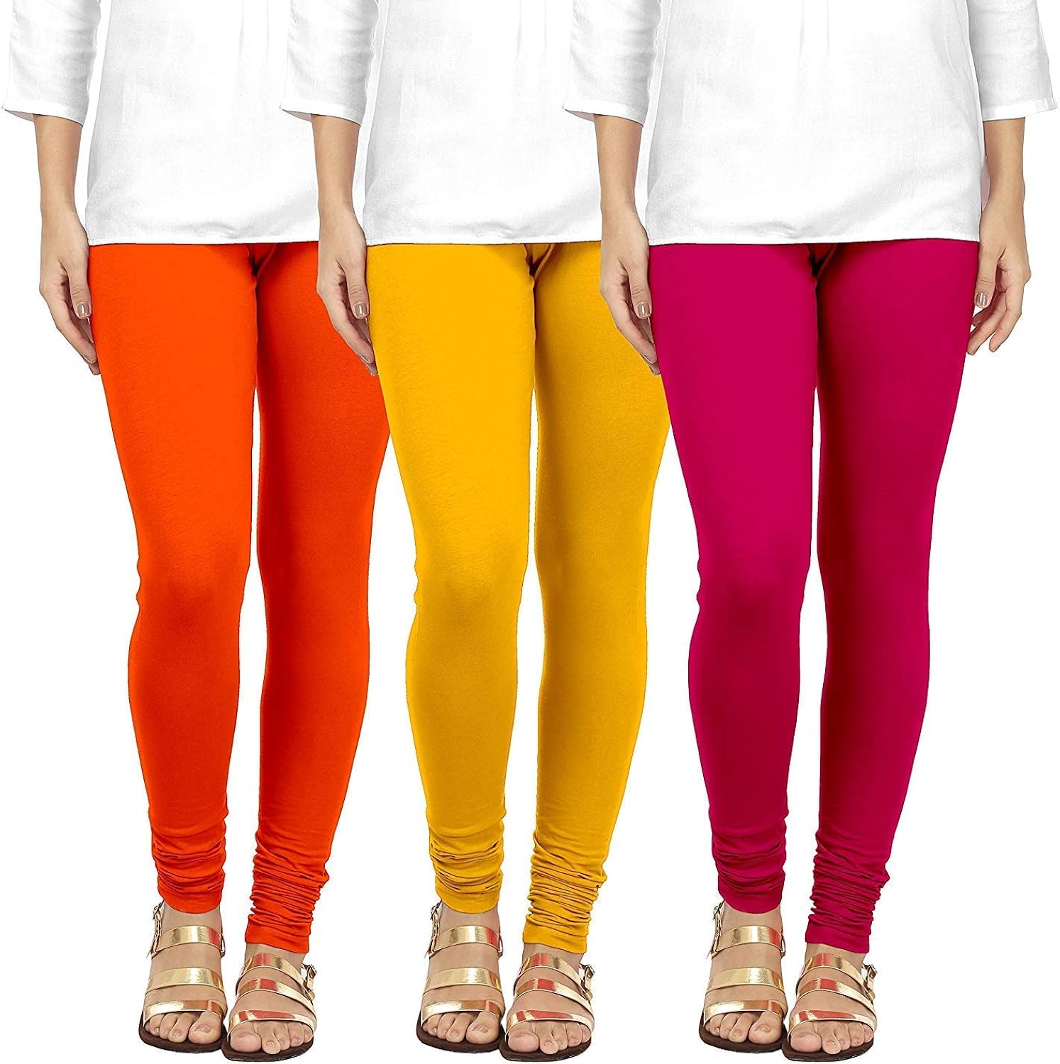 Buy Subhaarambh Women's Cotton Leggings Combo Set of 3 Legging for