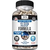 Kaya Naturals - Sleep Support Formula with Melatonin - Aid Support Vitamin Supplement - Sleep Stress and Mood Support - L-Tryptophan, Passion Flower, Ashwagandha and More - 180 Capsules (180 Count)