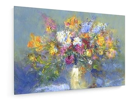 Painted Vase Of Summer Flowers Oil Paints On Acrylics 17 72 X