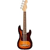 Fender, 4-String Ukulele, Right, 3-Color Sunburst (0970583500) | electric bass ukulele with pickup, walnut fingerboard, tortoiseshell pickguard, ukulele for adults, compact bass sound