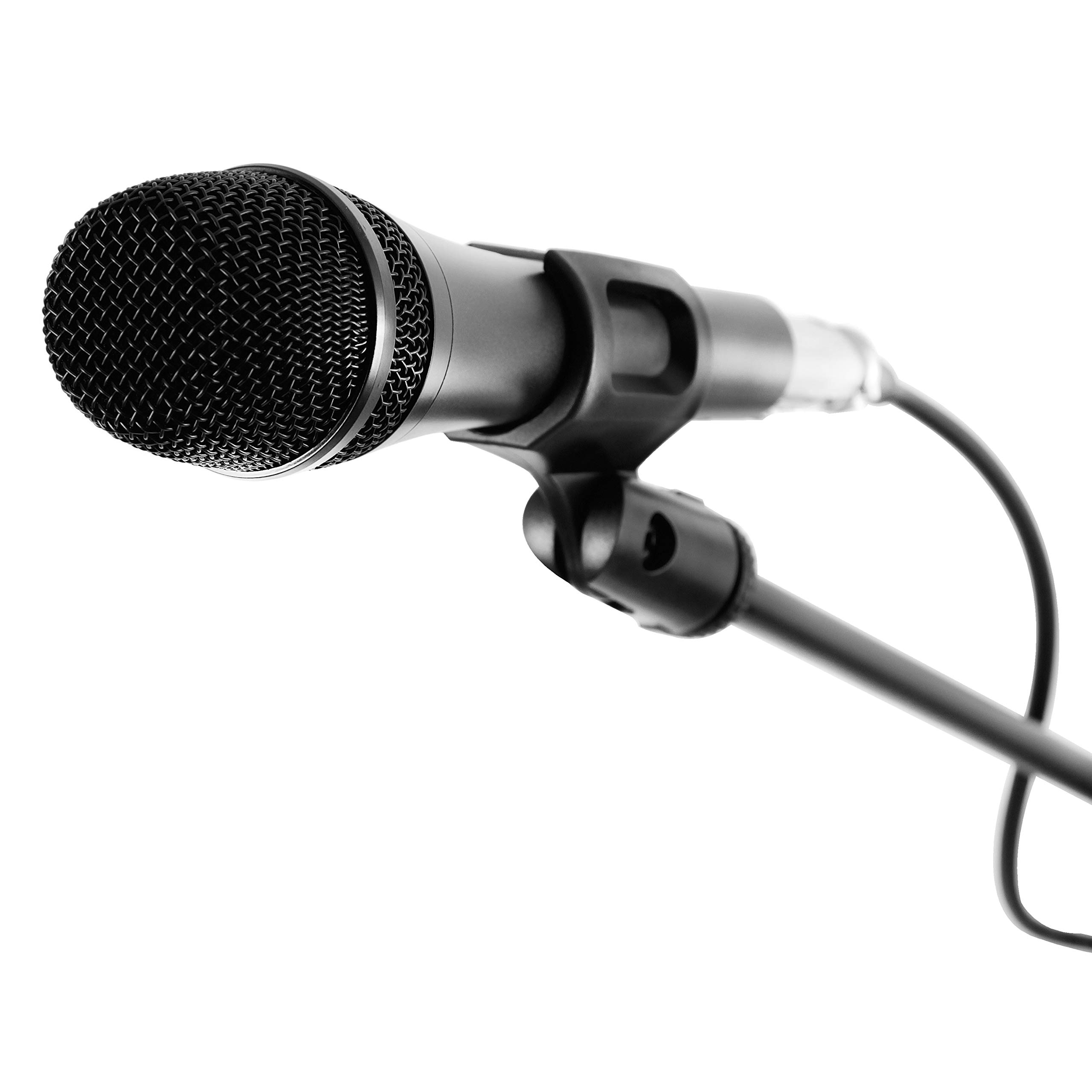 PYLE-PRO Dynamic Microphone and Tripod Stand -  Height Adjustable from 2.6' to 5.1' ft and Telescoping Boom Arm Mic Length 7.48'' Inch w/ Acoustic Pop Filter - Includes 15' ft XLR Cable PMKSM20