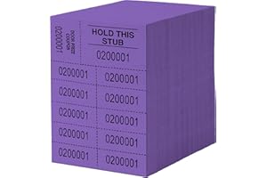 LANCASTER BINGO COMPANY Auction Tickets - 500 Sheets - 10 Numbers per Sheet (Purple)