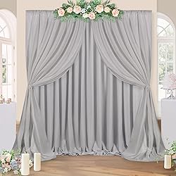 Grey Backdrop Curtains Photo Backdrop Drapes: 30ft