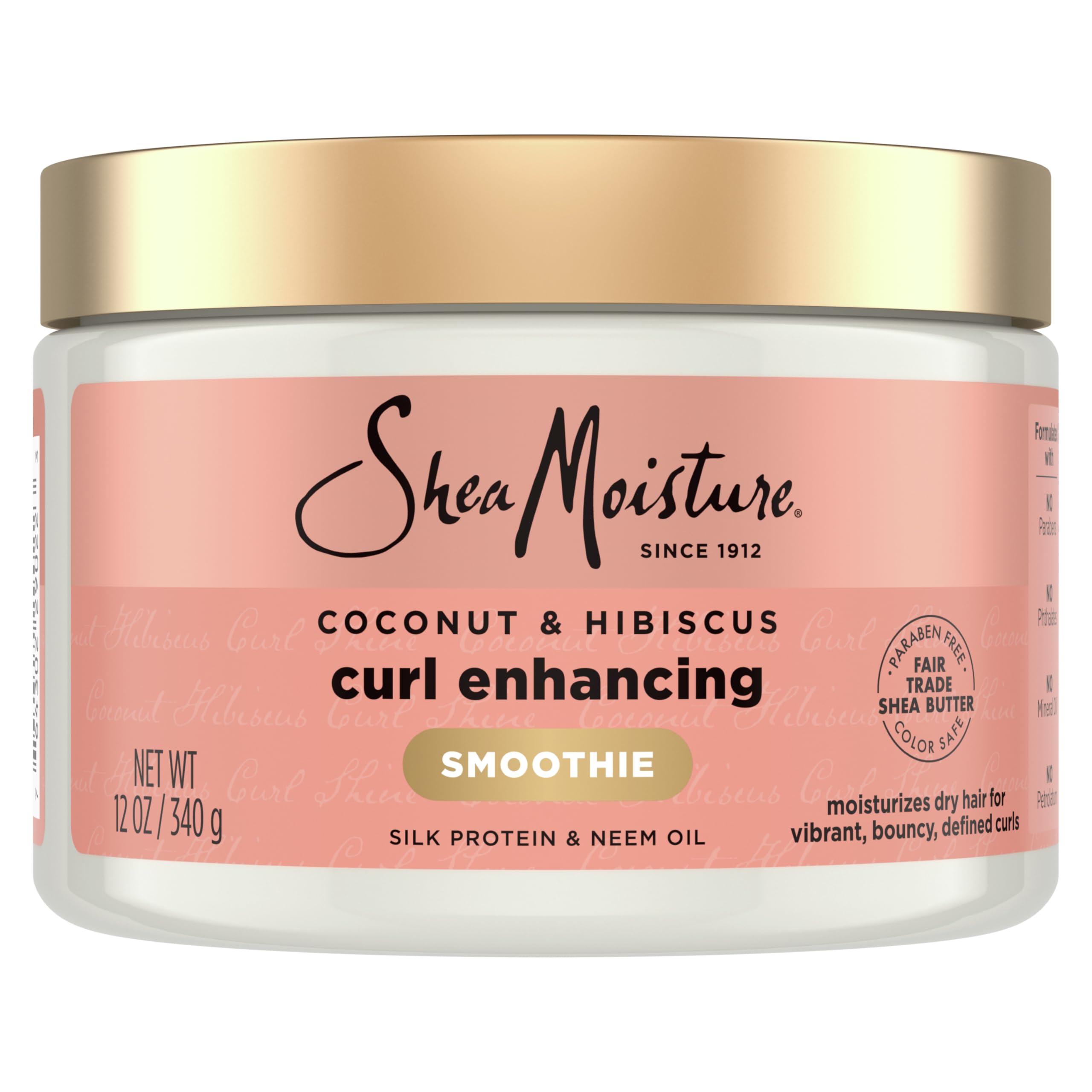 Photo 1 of SheaMoisture Smoothie Curl Enhancing Cream Coconut and Hibiscus for Thick, Curly Hair Sulfate Free and Paraben Free 12 oz