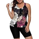 LALAGEN Womens 2026 Plus Size Tankini Swimsuits Rash Guard Capris Athletic Two Piece Swimwear Bathing Suits for Women S-5X