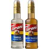 Torani Syrups, Classic Hazelnut and Vanilla Syrup Variety 2-Pack, Coffee Syrups for Drinks, 12.7 Fl Oz Ea