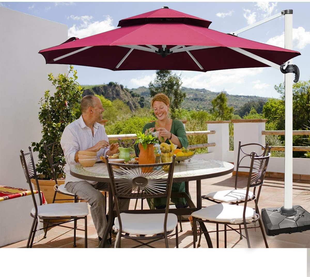 Windproof Patio Table Umbrella 56 Off Tajpalace Net