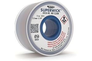 "MG Chemicals 400-NS Series #4 No Clean Super Wick Desoldering Braid, 0.1"" Width x 50' Length, Blue" (454-NS)