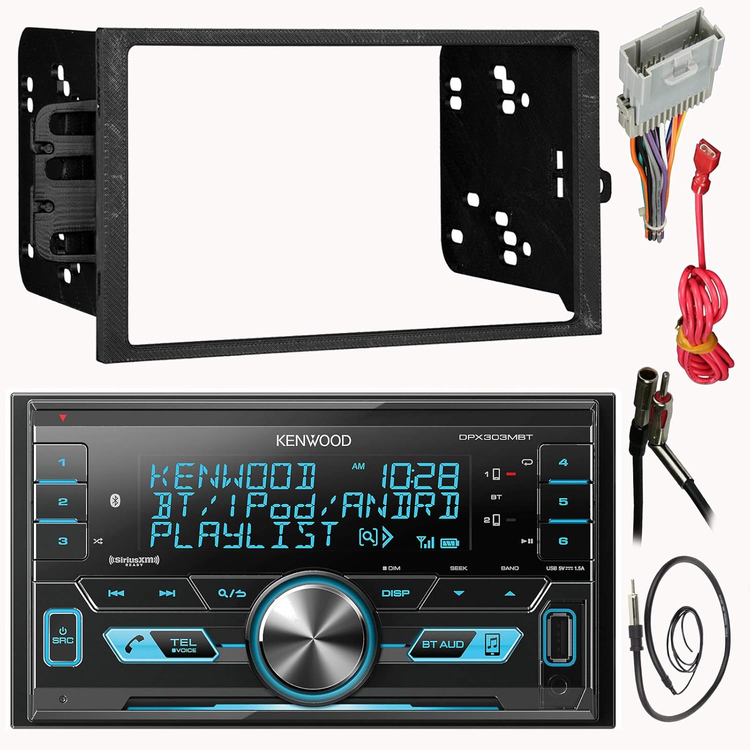 Kenwood Double 2 Din CD MP3 Car Stereo Receiver Bundle Combo with Metra  installation kit for car stereo (Fits Most GM Vehicles) Wire Harness, ...