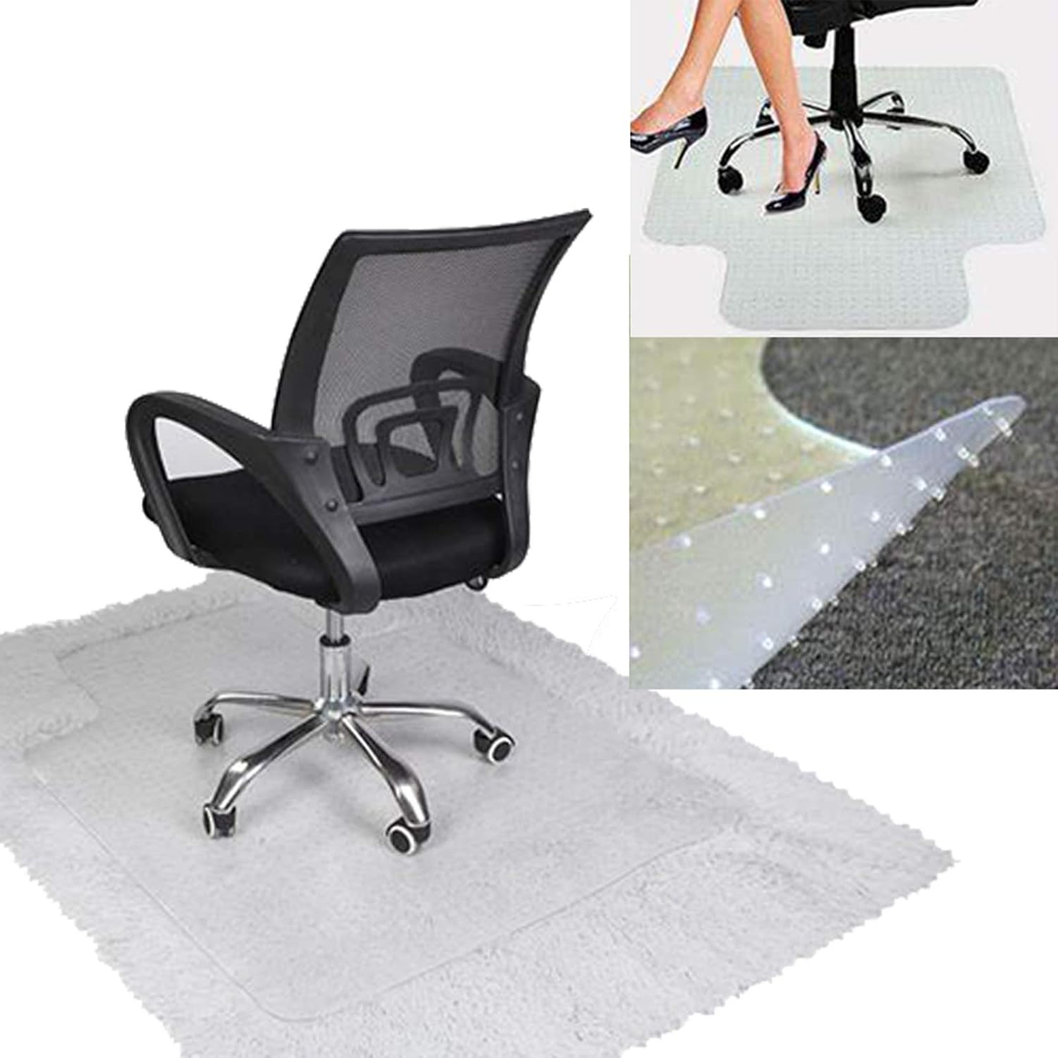 Office Chair Mat for Carpet, Chair Mats for Carpeted Floors 35.43"x 47.24" x 0.08" PVC Desk Chair Mat, Floor Mat for Office Chair Carpet with Nail for Home Chair Mat Office Mat