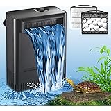 Turtle Tank Filter Aquarium Filter Power Adjustable 30-55 Gal. 290GPH Large Internal Filter 3-Stage Waterfall Bio-Filtration 