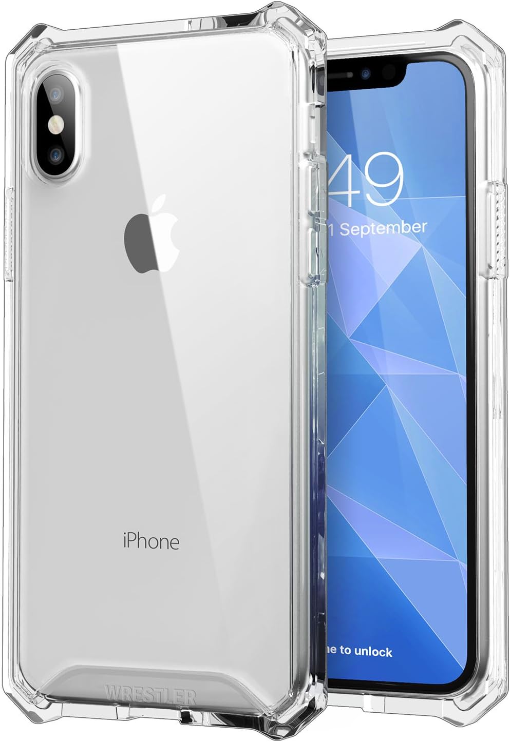 Clear iPhone X Case, Wrestler Protective Shockproof Phone Cover with Reinforced Corners and Anti-scratch Transparent Tough Back for iPhone 10