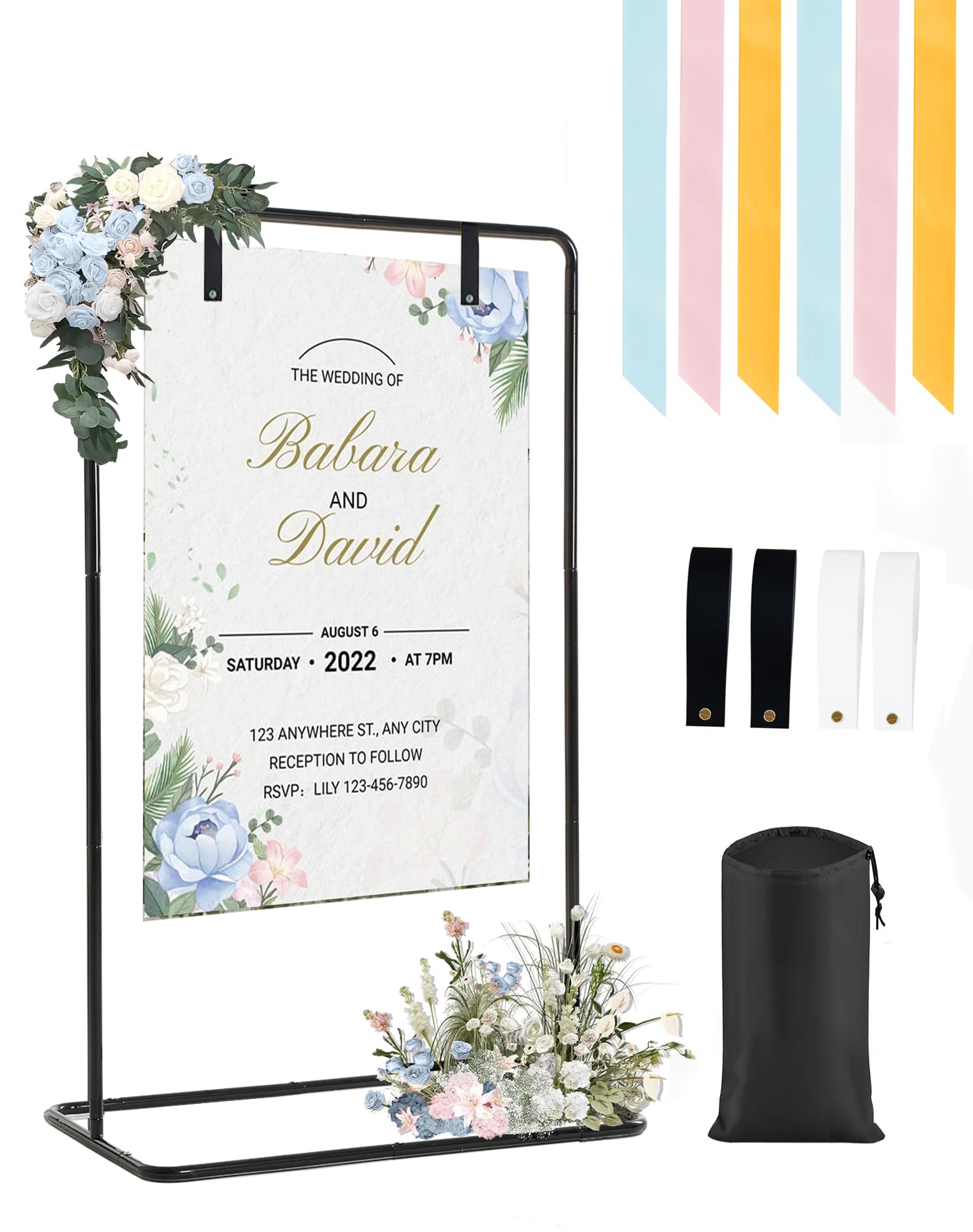 Photo 1 of *STAND ONLY** Fullvaseer Wedding Welcome Sign Stand, 69" Wedding Sign Holder for Seating Charts ,Welcome to Our Wedding Sign Stand for Event Decor,Welcome Sign Stand for Party to Welcome Guests