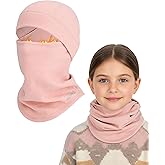 AOPREL Kids Balaclava Ski Mask, Modal Wool Blend Soft Face Mask for Boys & Girls, Windproof Full Face Cover for Cold Weather