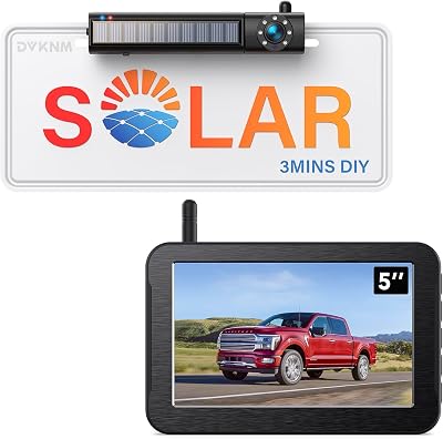 solar wireless backup camera auto on off with 1080P 5 inch IPS monitor
