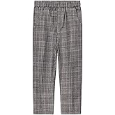 SAROULU Boy's Flat-Front Dress Pant Straight Leg Fit Pull-on Relaxed Fit School Uniform Pants