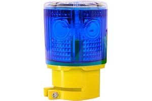 QXMH Solar Strobe Warning Light - Bright 360 Degree Solar Emergency Strobe Warning Lights, Waterproof LED Safety Light Outdoor, Road Construction Traffic Flashing Lamp (Blue)